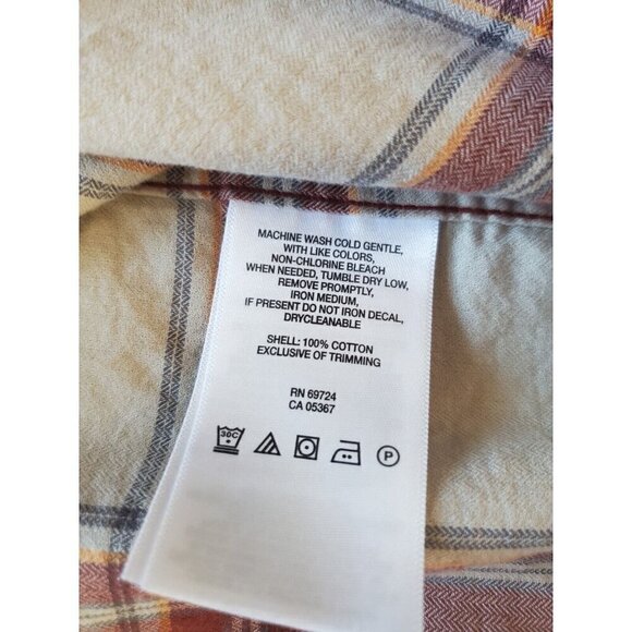 Columbia Shirt Men's Size XXL 2X Button Up Long Sleeve Beige rust Color Cotton - Picture 8 of 10